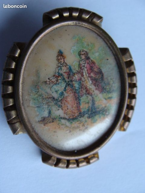 Broche Ancienne Vintage Fantaisie - Bijou Rétro D'occasion - Fabriqué En France - Traces D'usure