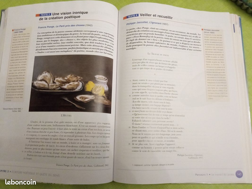 Livre FRANCAIS LITTERATURE 1ère L ES S (image 3)