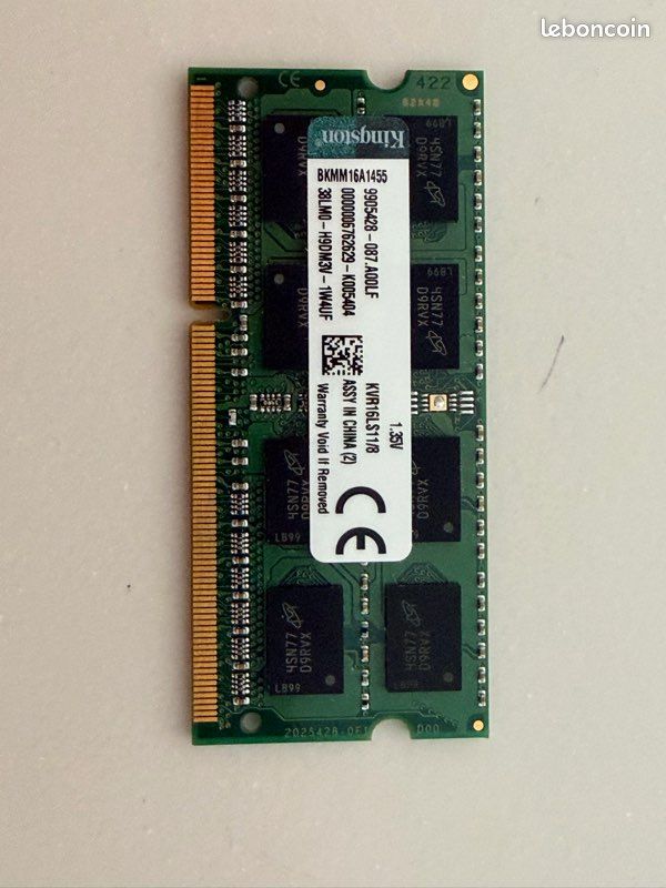Barrette RAM Kingston 8 Go DDR3L 1600 MHz SO-DIMM – KVR16LS11/8 (image 1)