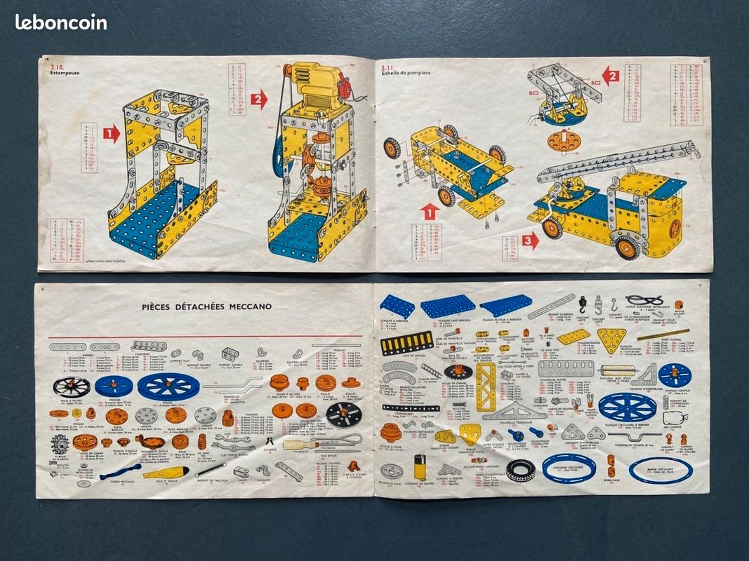 MECCANO Notice - Manuel d'instruction de la Boite 3A