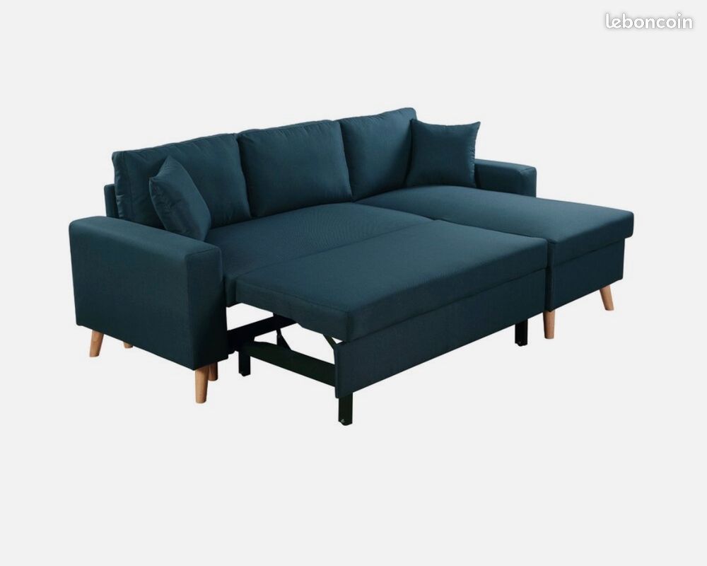 Canapé d’angle bleu réversible bleu Colorado Maison & Styles (image 9)