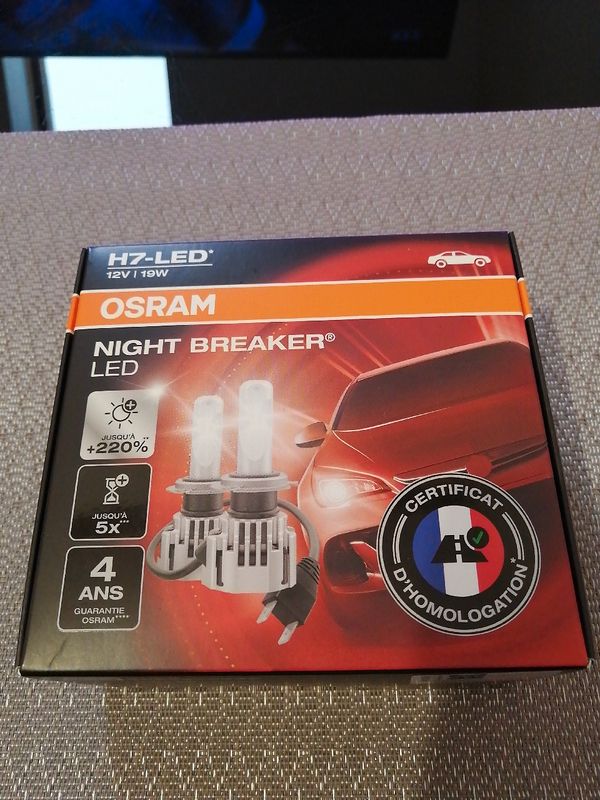 Kit Ampoules H7 LED Osram Night Breaker Homologuées - 64210DWNB