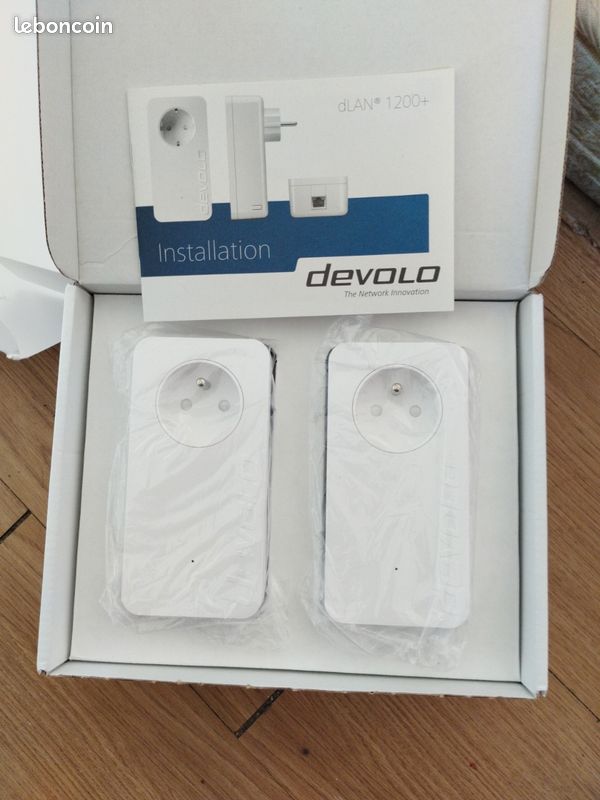 Cpl Devolo 1200, 2 Prises Et 2 Fiches Rj45 Compatible Avec Toutes Les