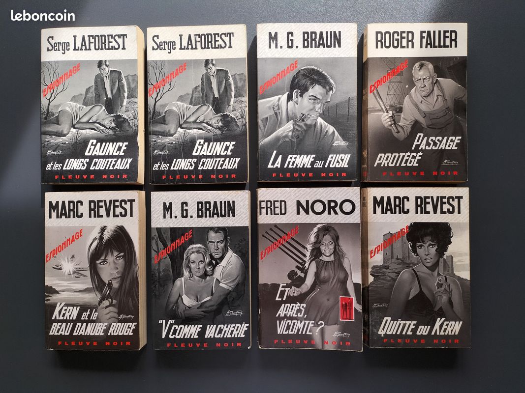 COLLECTION ESPIONNAGE Éditions Fleuve Noir - Illustration Michel Gourdon (série grise) (image 4)