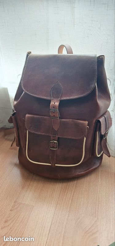 Sac à dos cuir vintage (image 1)