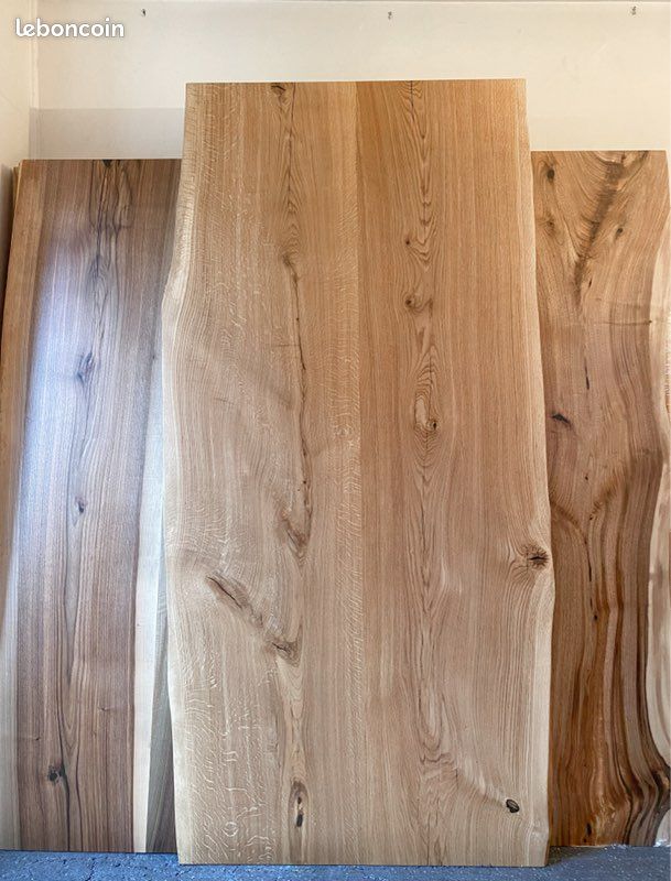 Plateau de Table Bois Massif Bords Naturel Sur Mesure (image 4)