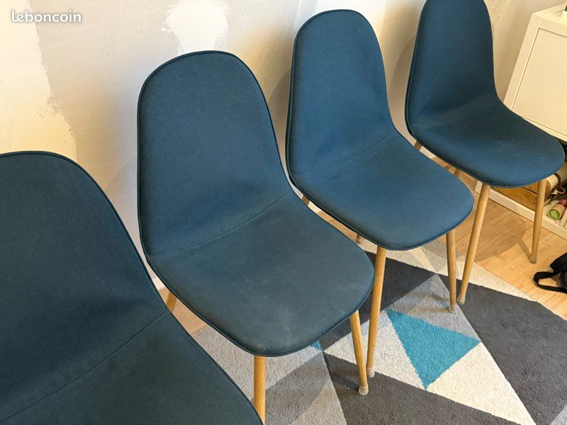 Chaises bleu canard (image 1)