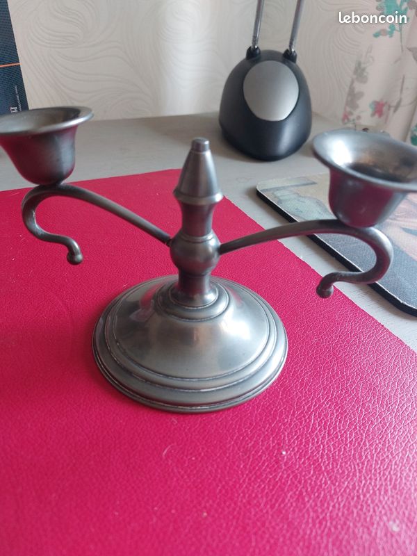 Bougeoir antique étain / kerzenhalter Zinn | Kaufen auf