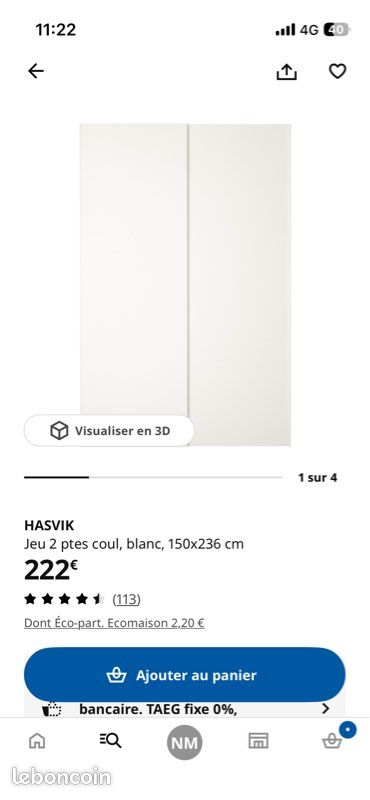 Portes coulissantes Hasvik pour Pax IKEA (image 4)