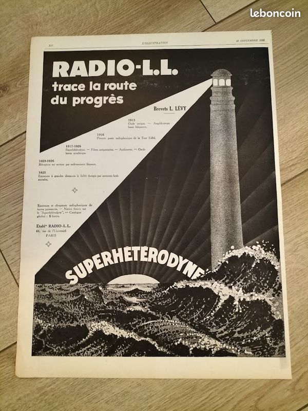 Années 1920. TSF : RADIO L.L. Lot de 14 anciennes publicités de presse (image 14)