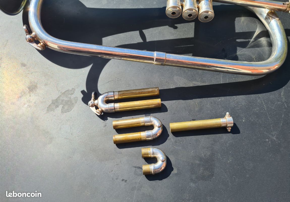 Bugle/Flugelhorn Selmer argenté en Sib des années 1960-1970 (image 7)