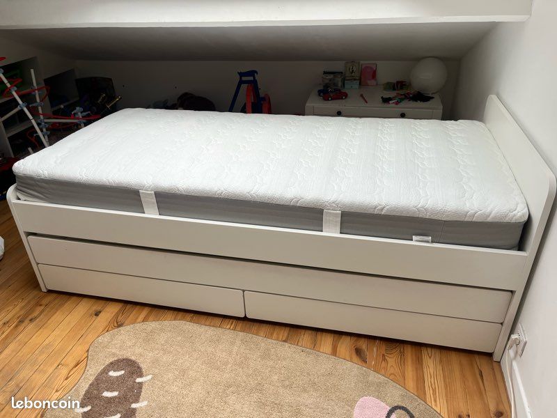 Lit Slakt IKEA tiroirs - 2 matelas (image 5)