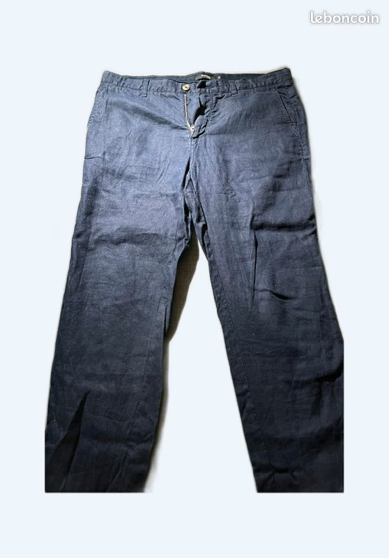 Pantalon burton en lin bleu marine (image 1)