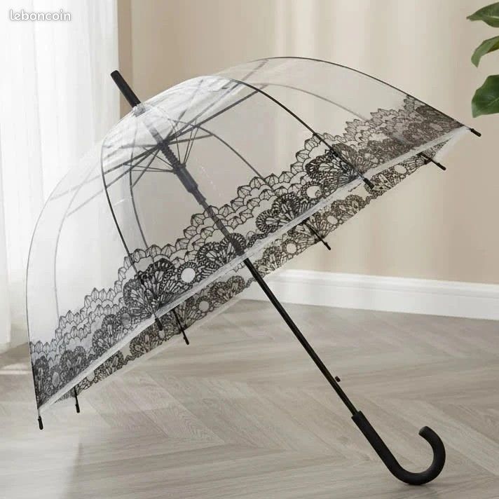 Parapluie Transparent Smati - Blanc Et Noir, Modèle Cloche, Neuf Avec étiquettes