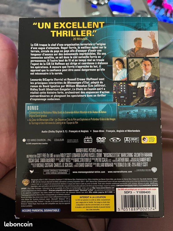 DVD mensonges d’état avec Di caprio et Russel Crowe (image 2)