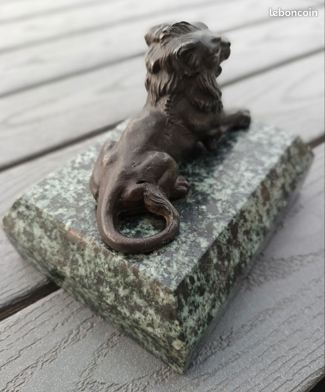 Lion de Belfort sur marbre vert 13cm x 10cm (image 3)