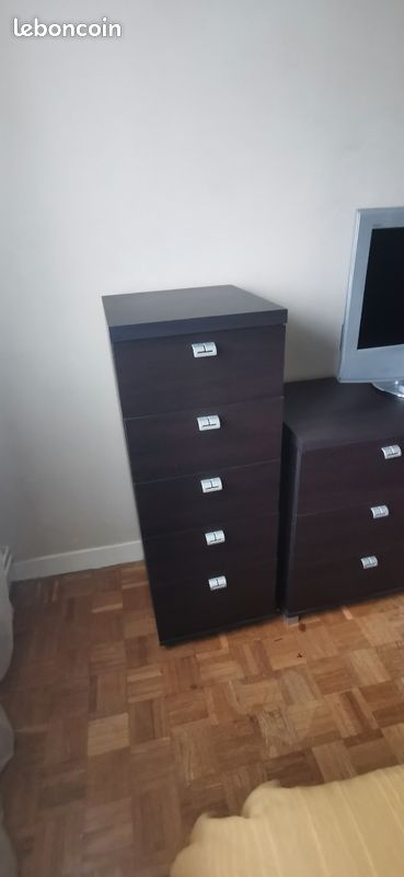 Ensemble chambre armoire lit commode table de chevet (image 3)