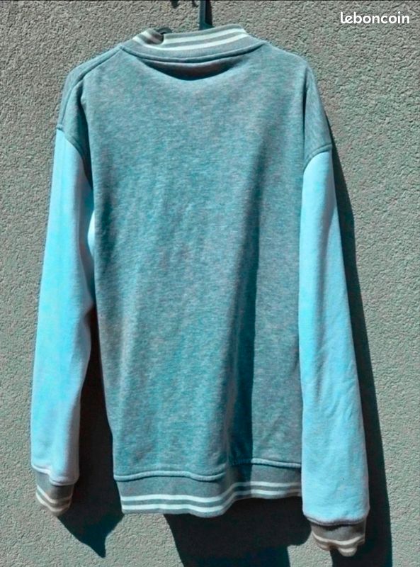 Veste teddy style américain gris et blanc Influx – Taille L (image 5)