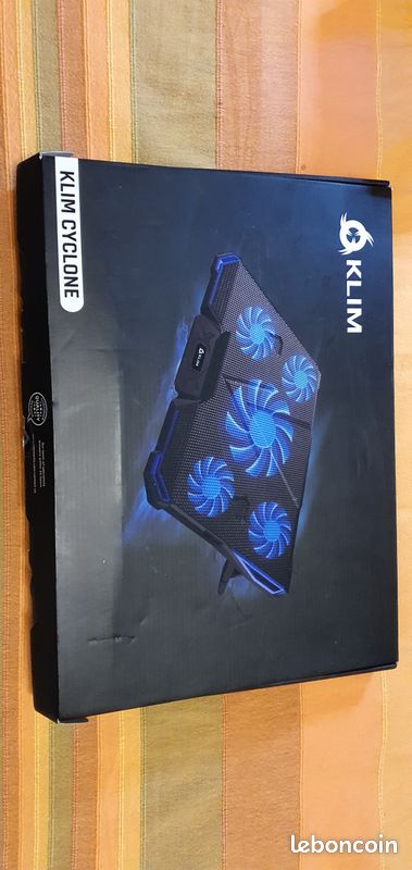 KLIM Cyclone - Refroidisseur PC Portable 2024 - 5 Ventilateurs Puissants Silencieux - Support Ventilé PS5 PS4 Xbox