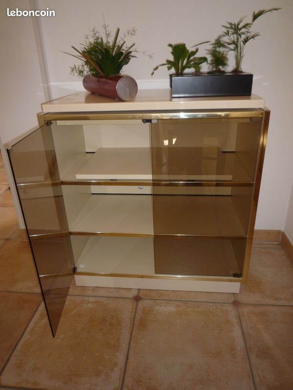 Meuble TV laqué ivoire (image 1)