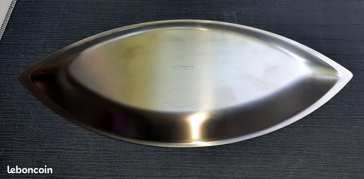 Petit plat ravier coupe - Création GUY DEGRENNE - Inox - Vintage année