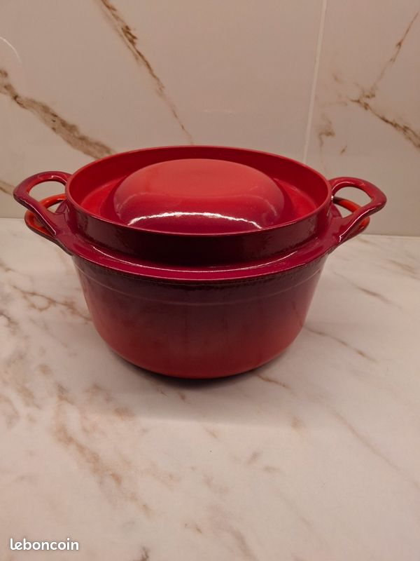 Cocotte En Fonte Cousances / Le Creuset – Ronde 24 Cm – Made In France (années 50)