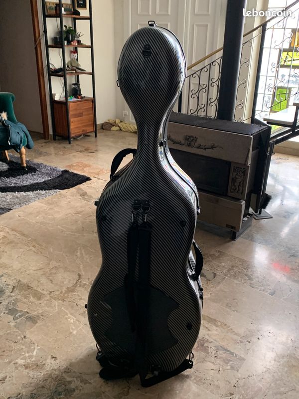 🎻 Étui rigide de violoncelle 4/4 en fibre de carbone avec roulettes (image 2)