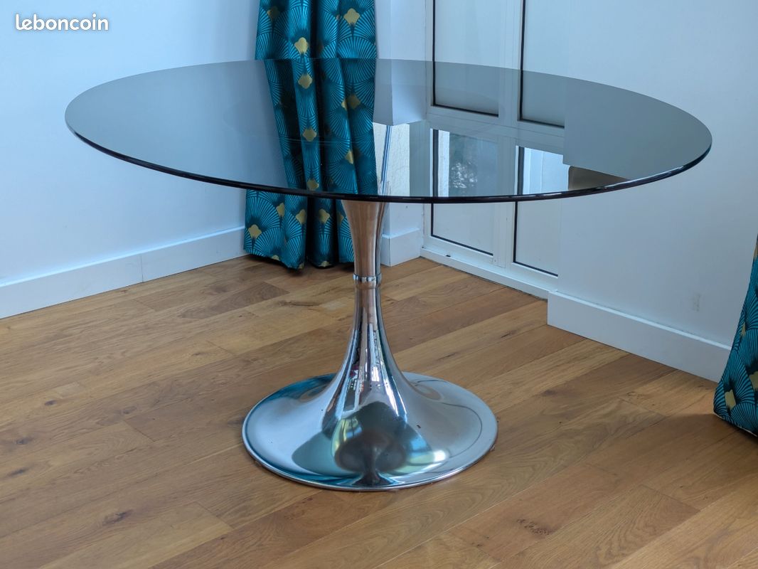 Miroir Ovale Décoratif - Mosaïque De Verre Tulipes - 60 Cm De Haut - Neuf - Décoration Murale