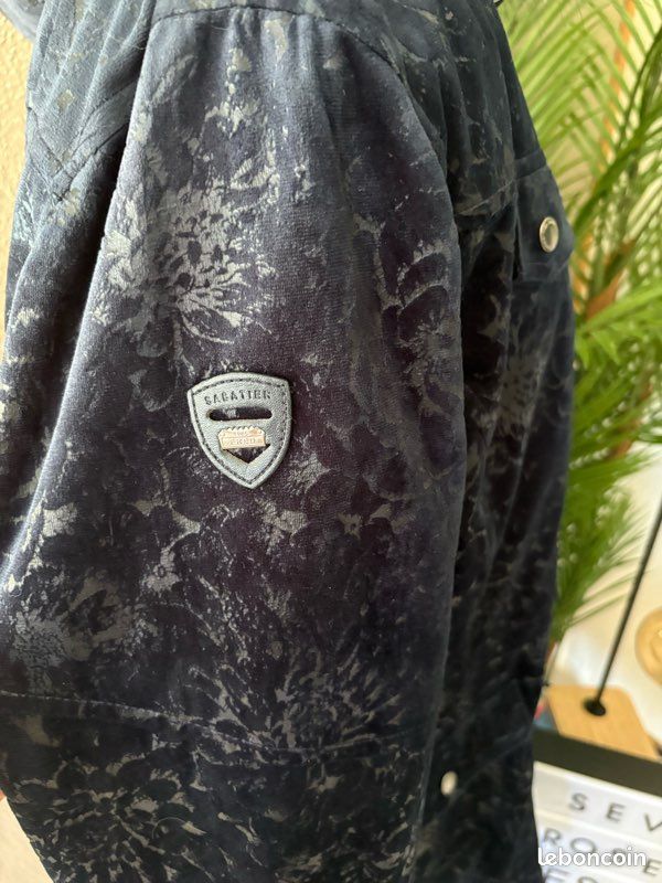 🧥 Manteau Parka Fred Sabatier T44 XL Bleu Marine Vraie Fourrure Raton Laveur Chaud (image 7)