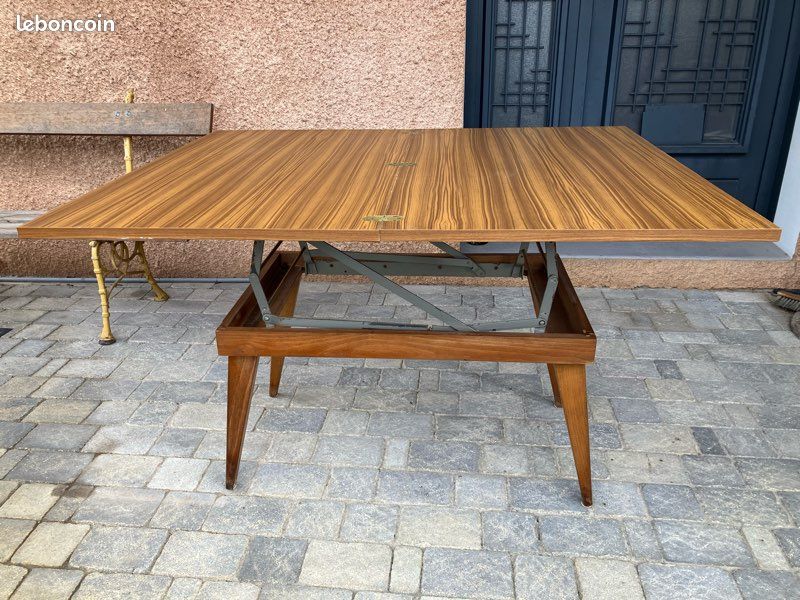 TABLE MODULABLE du Designer Albert Ducrot à système portefeuille année 1970 (image 8)