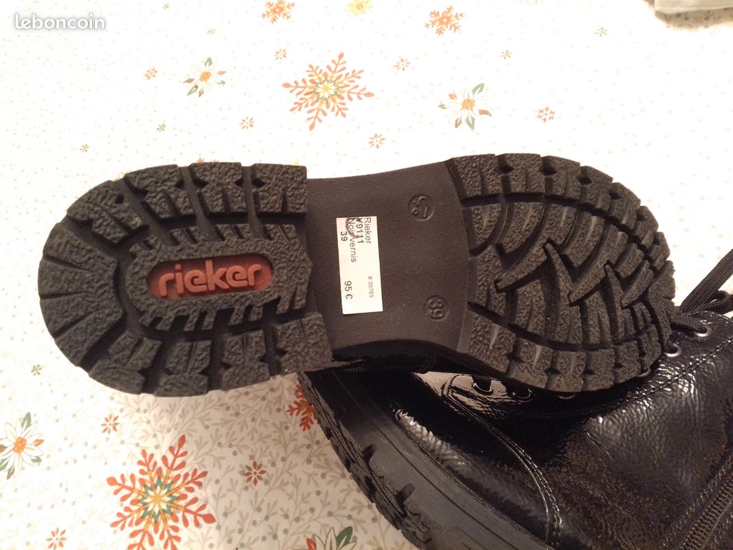 Bottines noires brillantes P39 Rieker (image 3)