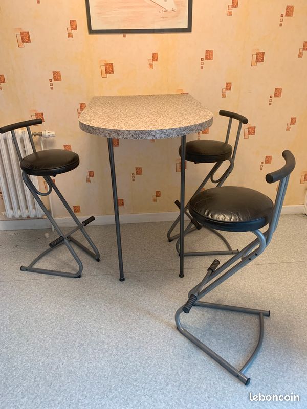 Table snack + pieds + tabouret bar (image 1)