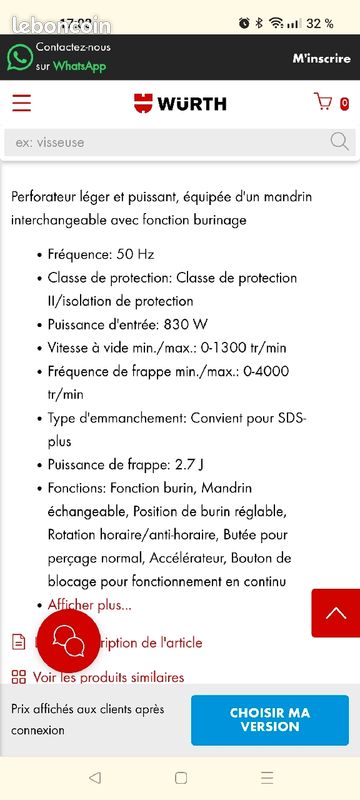 Perceuse würth h 26 mle (image 2)