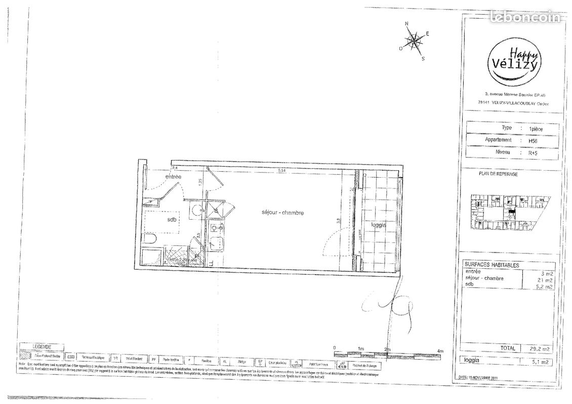 Appartement a louer velizy-villacoublay - 1 pièce(s) - 29 m2 - Surfyn