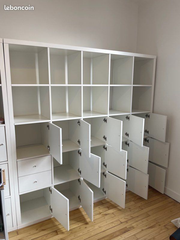 Meuble kallax 5x5 avec portes et tiroirs, 1 ou 2 modules disponibles (image 3)