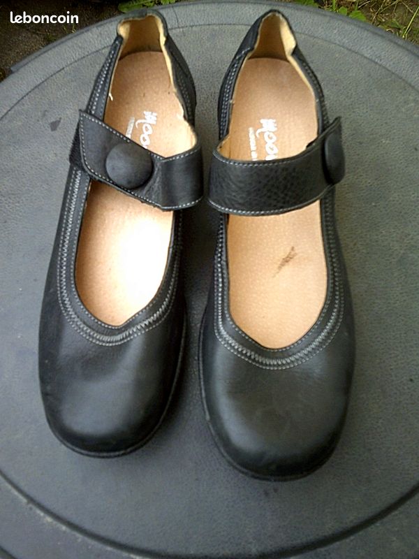 Ballerines cuir noires Confort MOOVA P.39 (image 1)