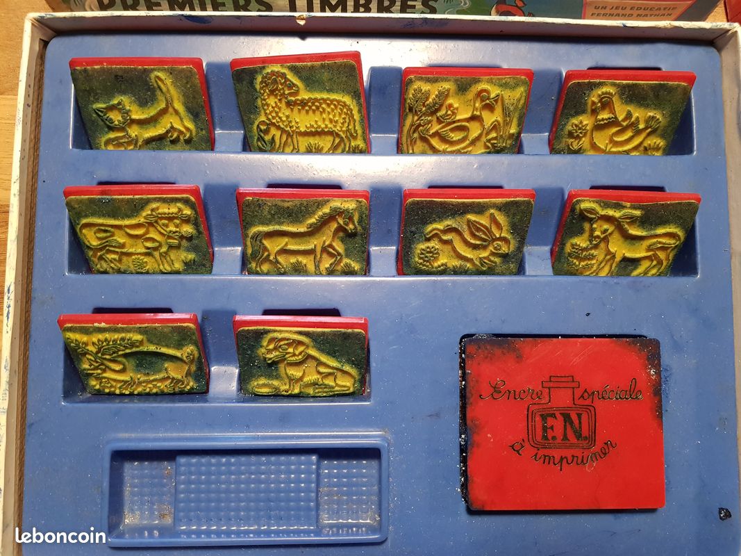 Ancien jeu Fernand Nathan premiers timbres à imprimer Vintage (image 4)