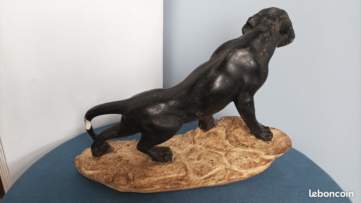 ANCIENNE GRANDE SCULPTURE En Plâtre Art Déco Africaniste EUR 120,00