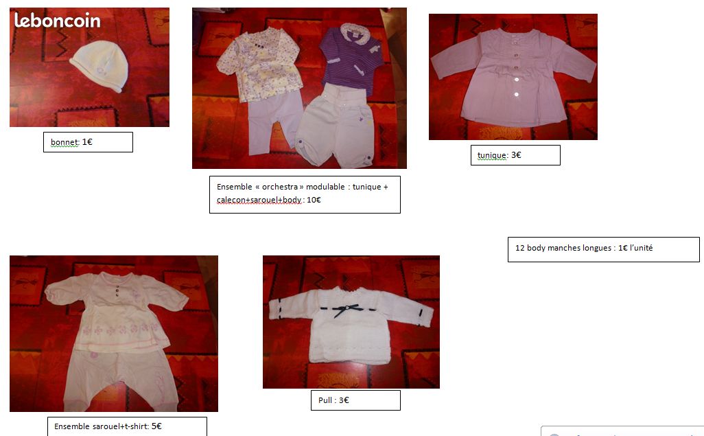 Divers vetements enfant fille , 1 mois (image 2)
