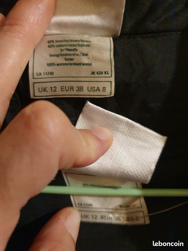 Veste En Soie Noire Laura Ashley - Taille UK 12 - Occasion Très Bon État