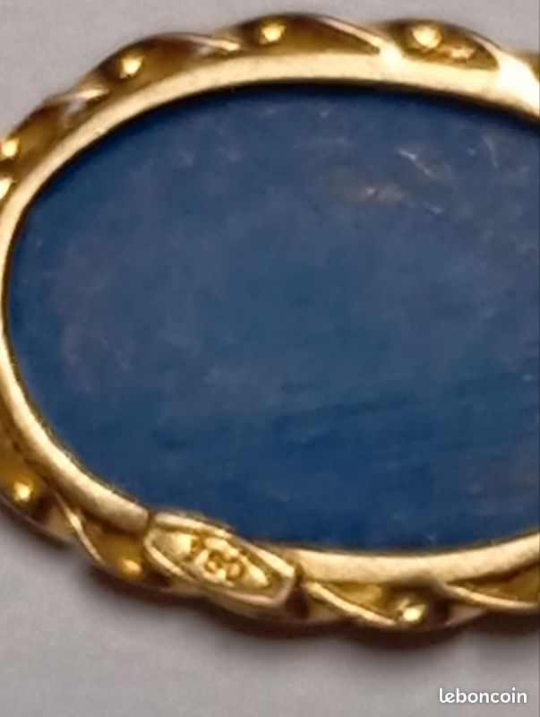 Pendentif Camée Bleu En Or 18k - 0,65 Grammes, Occasion Remis à Neuf