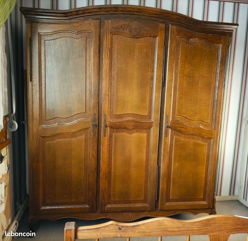 Chambre a coucher complete - bois chene massif – 2 personnes (image 9)