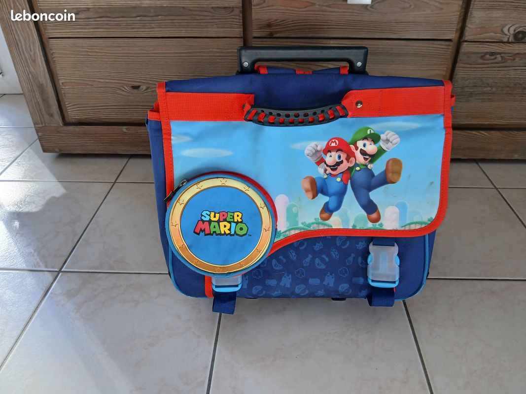 Cartable Super Mario à roulettes Papeterie Fournitures scolaires