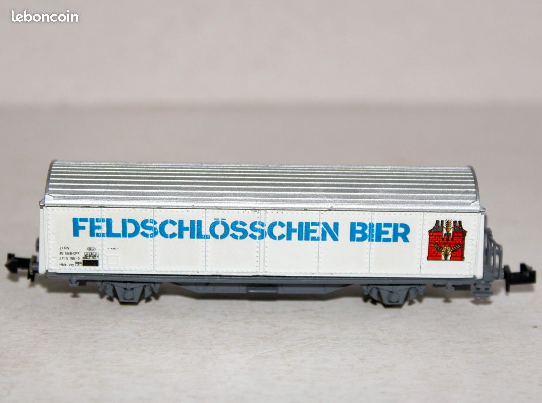 ZQ039 AKU train Ho 9603GS Wagon frigorifique SBB-CFF biere Moussy Roco 1980