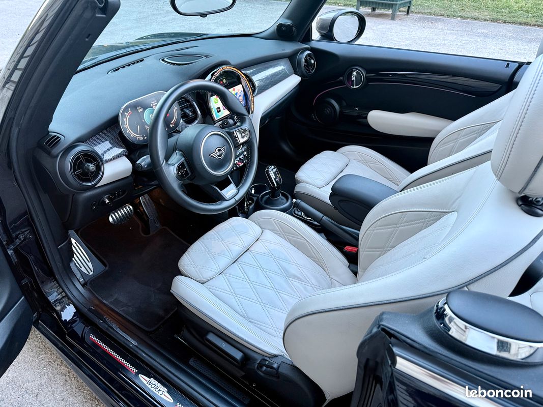 MINI Cooper S Cabrio 178CH Pack John Cooper Works JCW BVA7 - Harman Kardon, Cuir Blanc, Apple Car Play, Camera, Sièges Chauffants... - Full Suivie Mini, Cabriolet Cab (image 7)