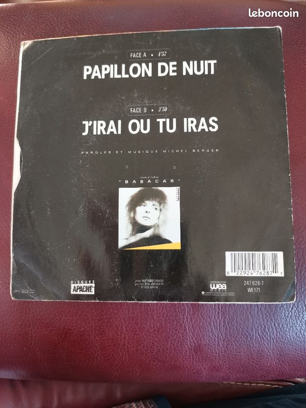 Vinyle 45 T France Gall Papillon de nuit (image 2)
