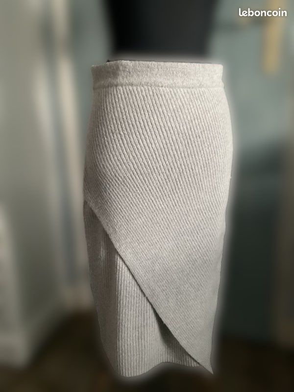 River Island - Top ras de cou en maille - Gris foncé