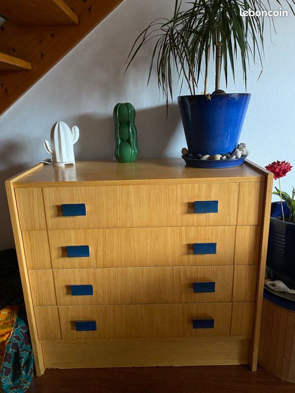 Commode vintage 4 tiroirs (image 1)