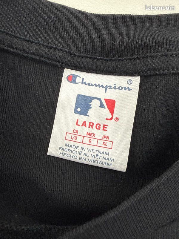 T-shirt Noir Champion New York Yankees 90’s Vintage L (image 5)