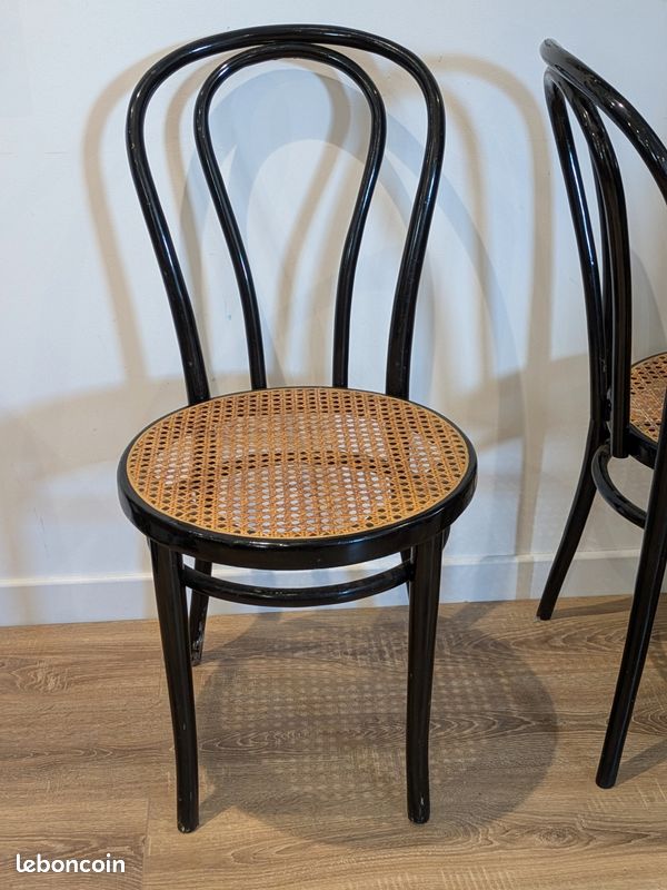 Paire chaises bistrot cannage (image 4)